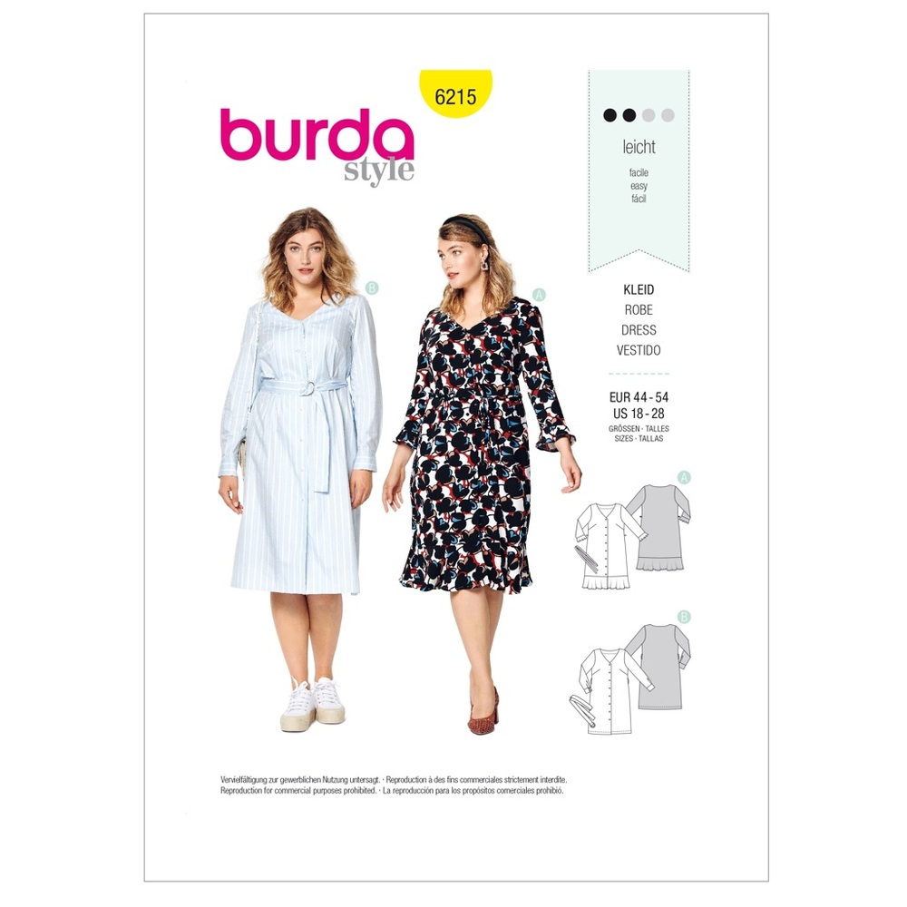 🧵 2 for 22$ 🧵 BURDA Dress Sewing Pattern 6215